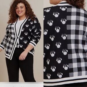 NWT Torrid Disney Minnie Mouse Jacquard Women's Cardigan Sweater 3X